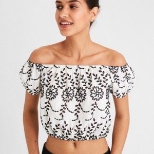 American Eagle Embroidered Crop Top
